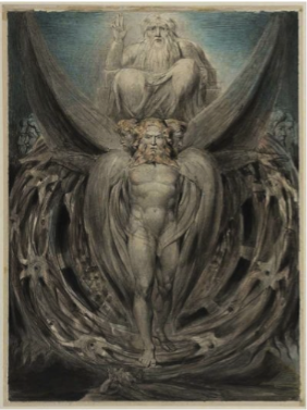 The Whirlwind:  Ezekiel's Vision of the Cherubim and Eyed Wheels by William Blake